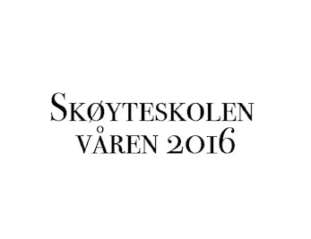 Skøyteskole våren 2016